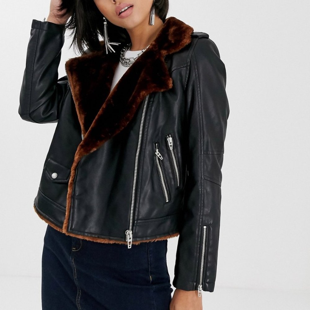 Blank Nyc Dreamers Fur & Faux Leather Moto Jacket - Picture 16 of 16